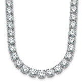 14k White Gold 49 carat Lab Grown Diamond VS+ F+ Complete Round 20 inch Straight Tennis Necklace
